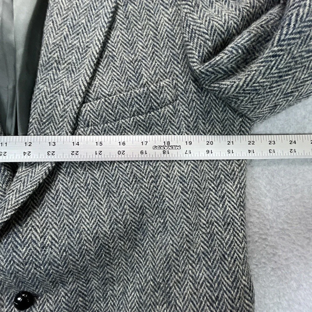 Vintage Harris Tweed Blazer Mens 42R Gray Herringbone Sport Coat Jacket Stafford